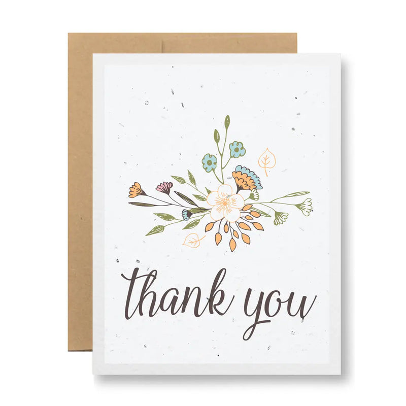 Plantable Card- Thank You (Flower Sketch)