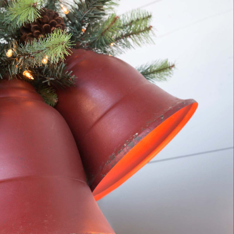 Vintage-Style Red Metal Bell Light