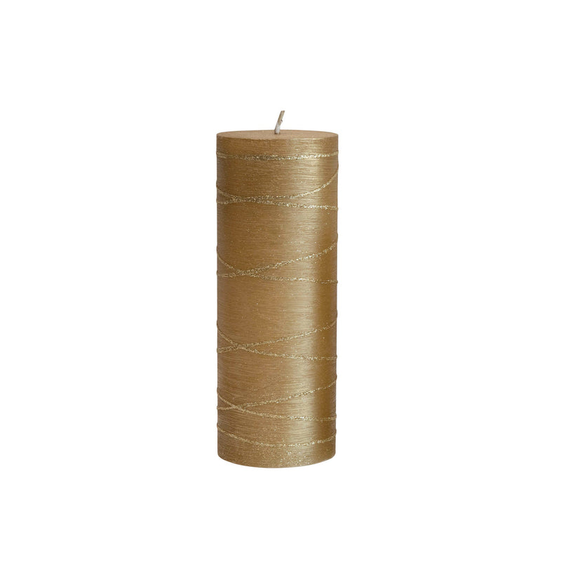 Unscented Pillar Candle - Gold Metallic Finish