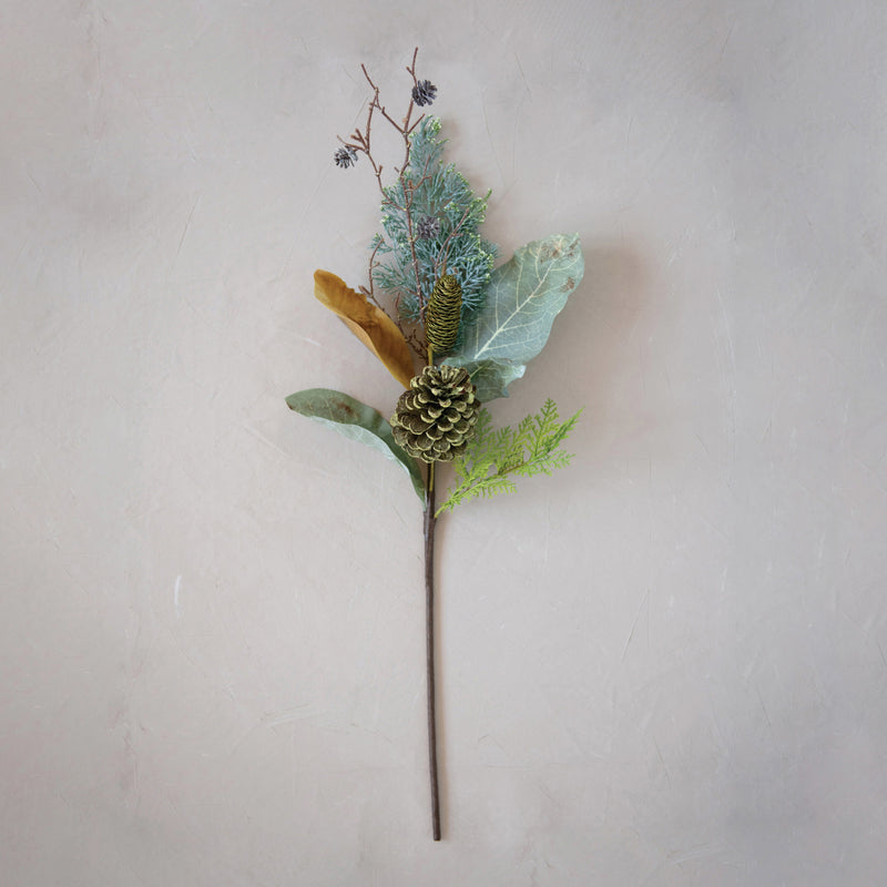 Pine Branch w/ Magnolia Leaves