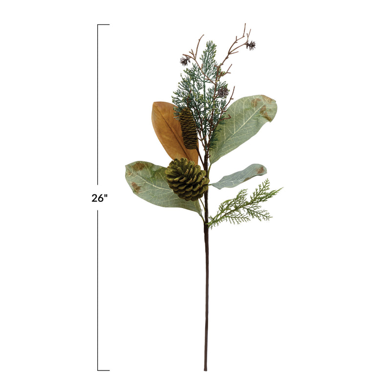 Pine Branch w/ Magnolia Leaves