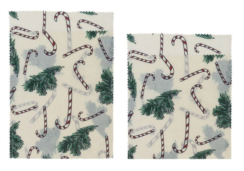 Reusable Fabric Beeswax Food Bags with Prints, Set of 2