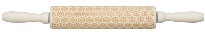 Carved Wood Rolling Pin with Pattern