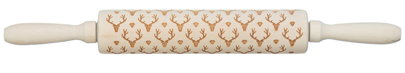 Carved Wood Rolling Pin with Pattern