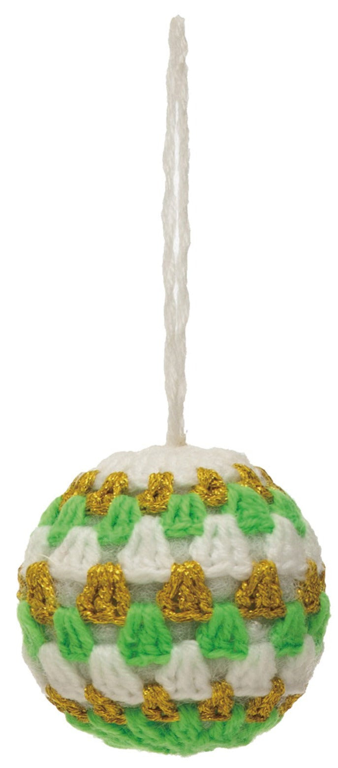 3" Round Fabric Crocheted Ball Ornament