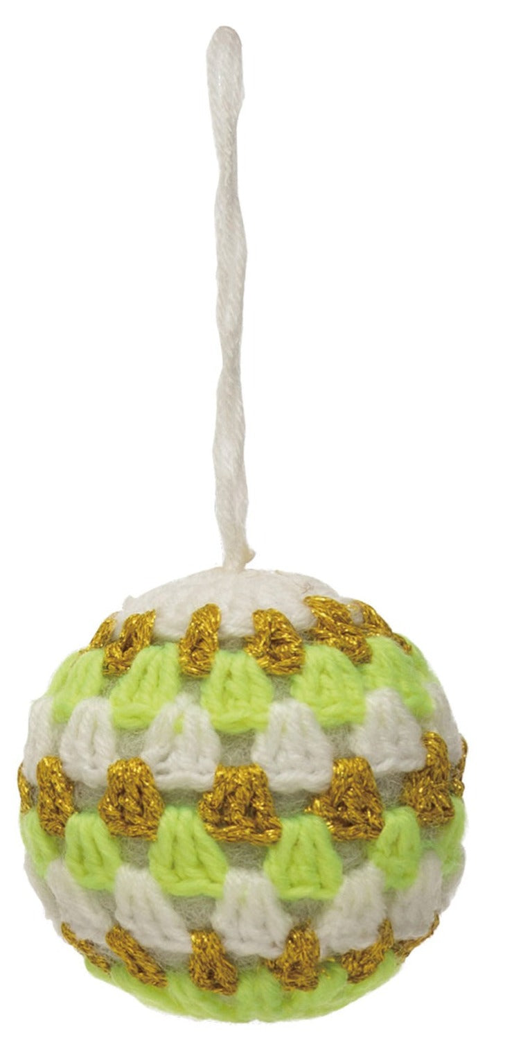 3" Round Fabric Crocheted Ball Ornament
