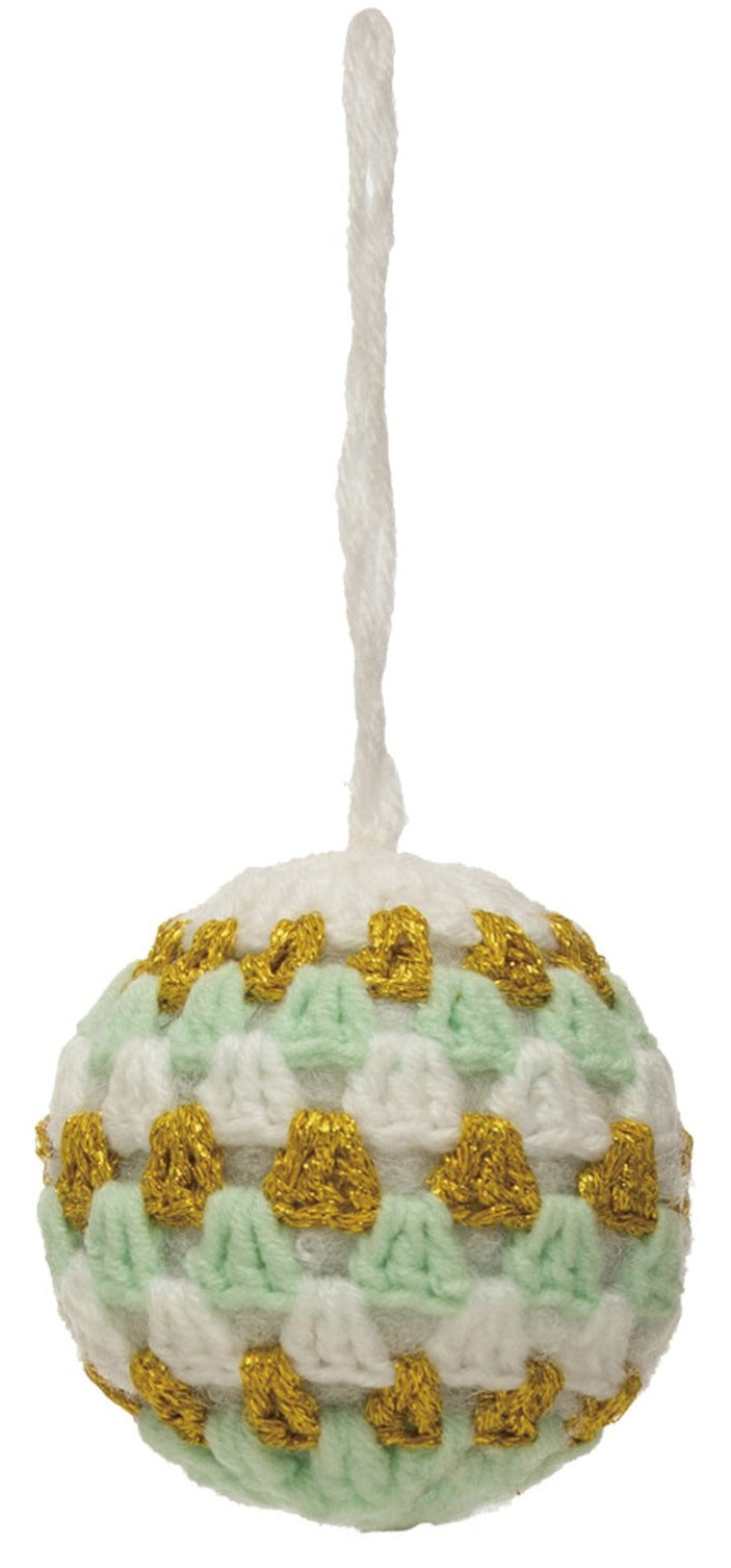 3" Round Fabric Crocheted Ball Ornament
