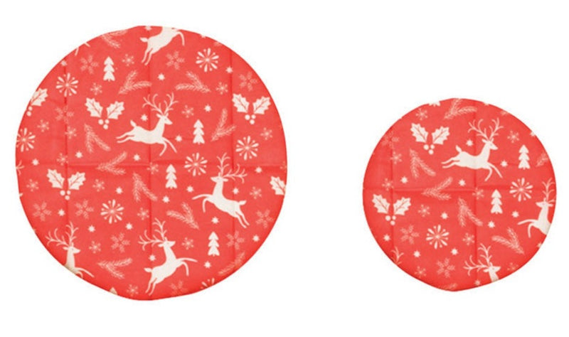Reusable Fabric Beeswax Food Covers with Prints, Set of 2