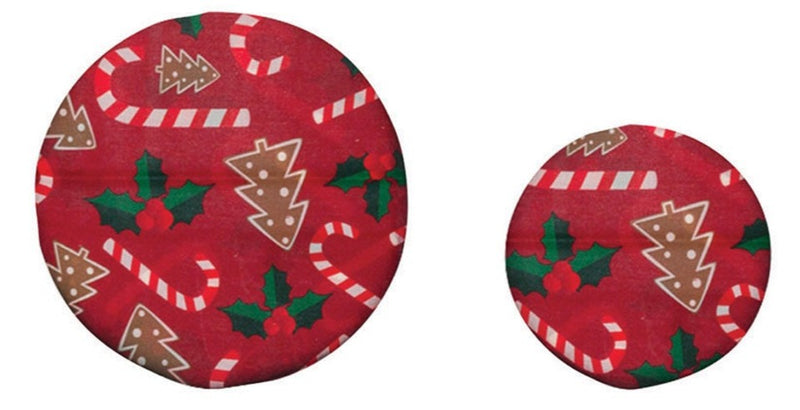 Reusable Fabric Beeswax Food Covers with Prints, Set of 2