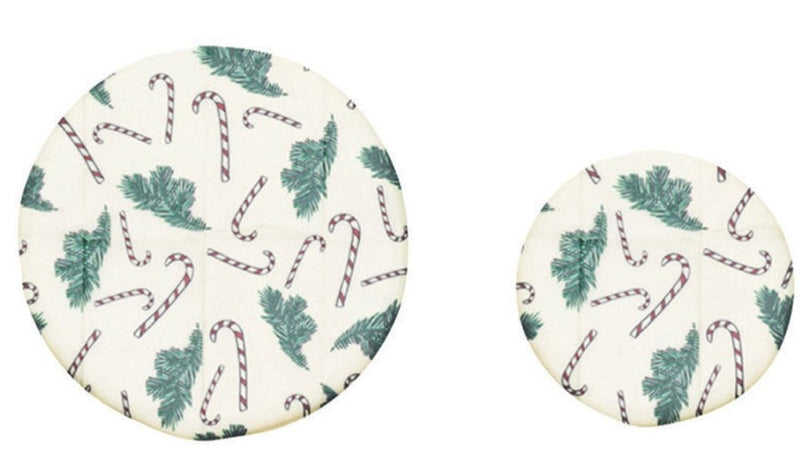 Reusable Fabric Beeswax Food Covers with Prints, Set of 2