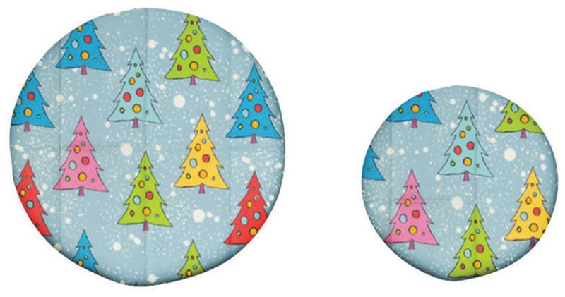 Reusable Fabric Beeswax Food Covers with Prints, Set of 2