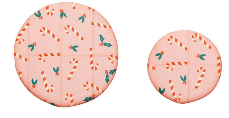 Reusable Fabric Beeswax Food Covers with Prints, Set of 2