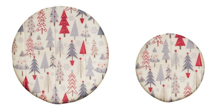 Reusable Fabric Beeswax Food Covers with Prints, Set of 2
