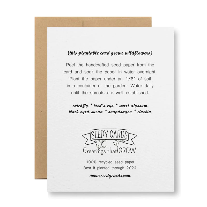 Plantable Greeting Card - Congratulations (flower sketch)