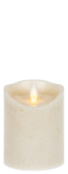 Linen LED Mottled Wax Pillar Candle