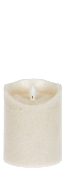 Linen LED Mottled Wax Pillar Candle