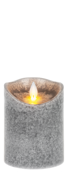 Charcoal LED Mottled Wax Pillar Candle