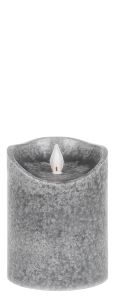 Charcoal LED Mottled Wax Pillar Candle