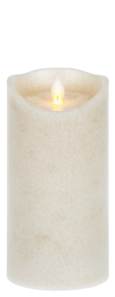 Linen LED Mottled Wax Pillar Candle