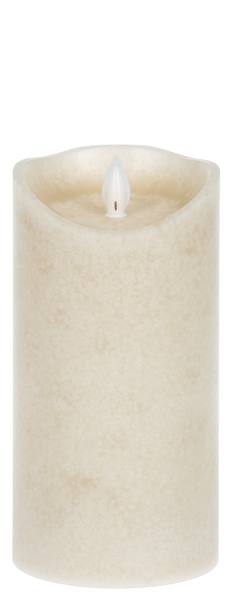 Linen LED Mottled Wax Pillar Candle