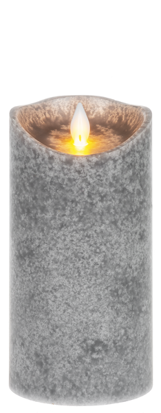 Charcoal LED Mottled Wax Pillar Candle