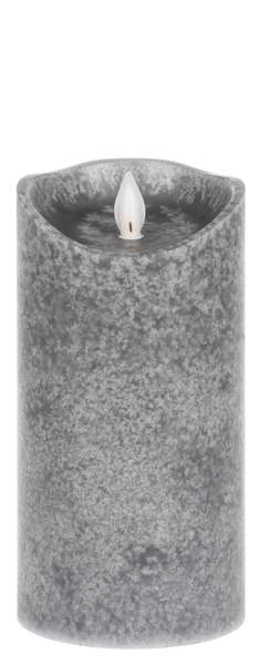 Charcoal LED Mottled Wax Pillar Candle