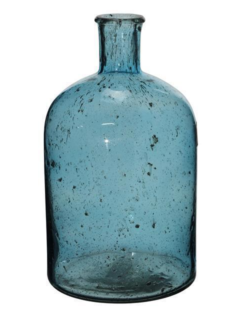 Pebbled Glass Vase- Blue