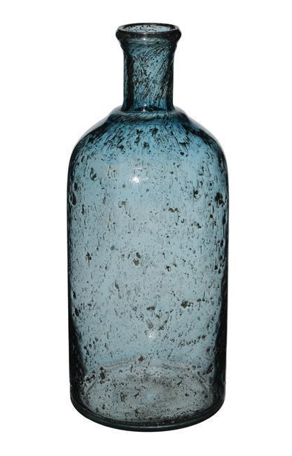 Pebbled Glass Vase- Blue