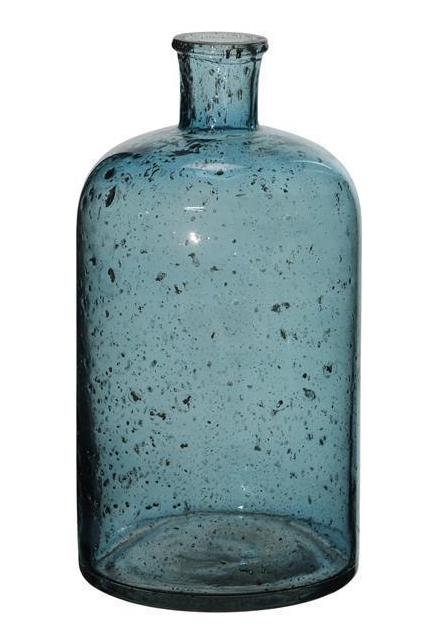 Pebbled Glass Vase- Blue