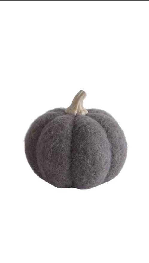 Large Wool Pumpkin Figurine
