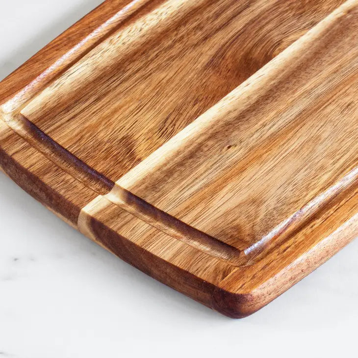 14" Acacia Wood Cutting Board with Juice Groove
