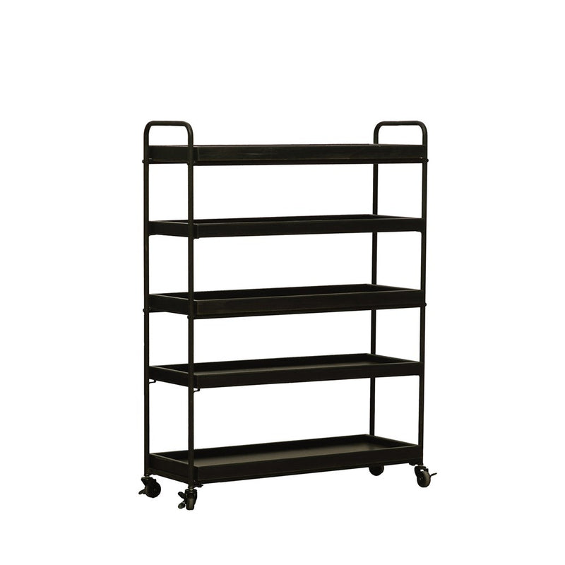 Wood & Metal 5-Tier Shelf on Casters- NEW!