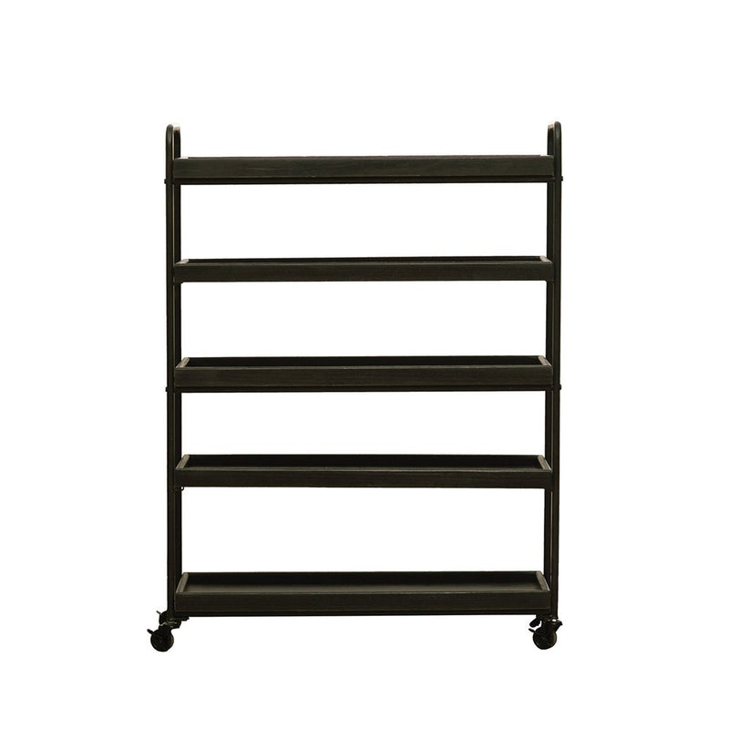 Wood & Metal 5-Tier Shelf on Casters- NEW!
