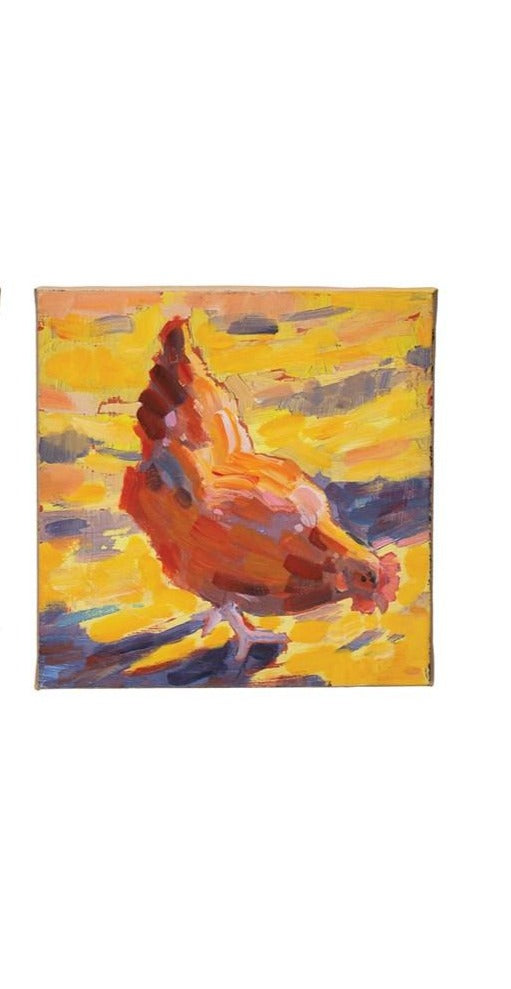 Hand Painted Chicken Canvas
