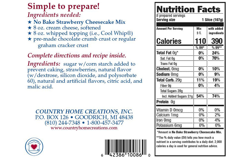 No Bake Strawberry Cheesecake Mix