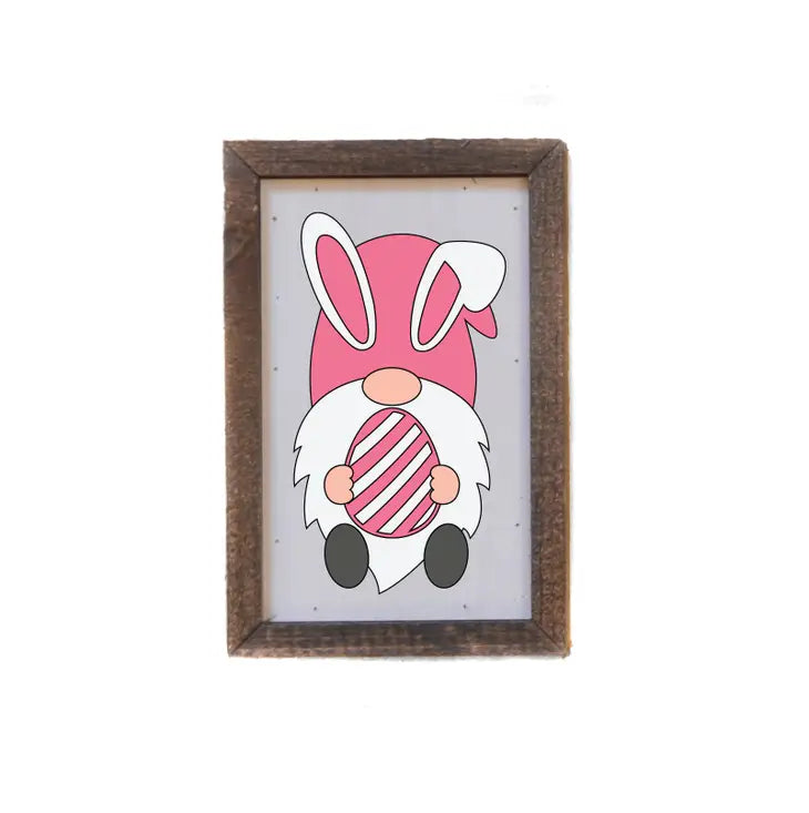 4x6 Easter Gnome Framed Art Sign