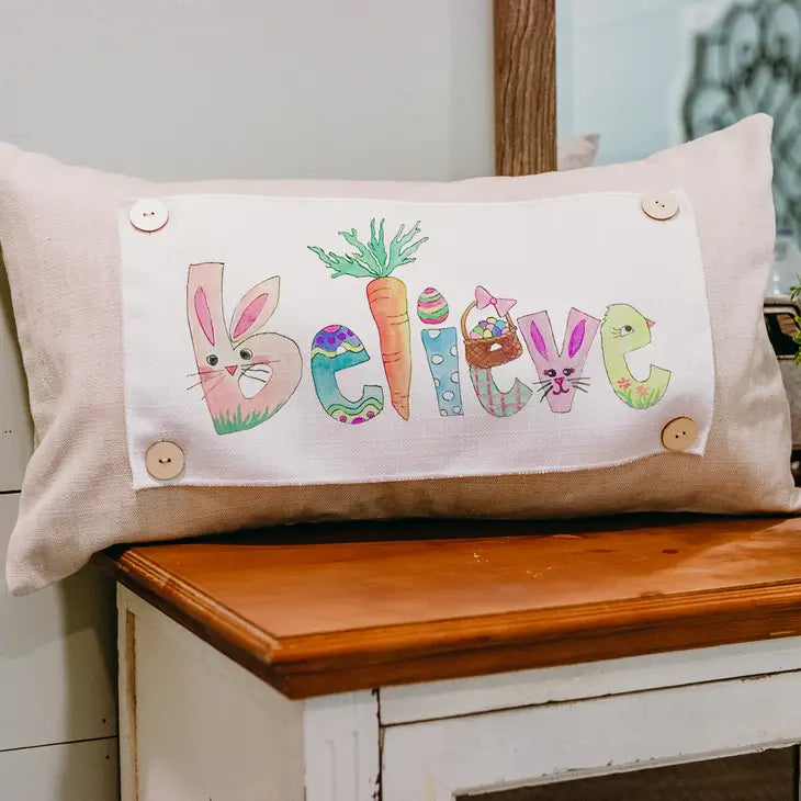 "Believe" Easter Lumbar Pillow Swap