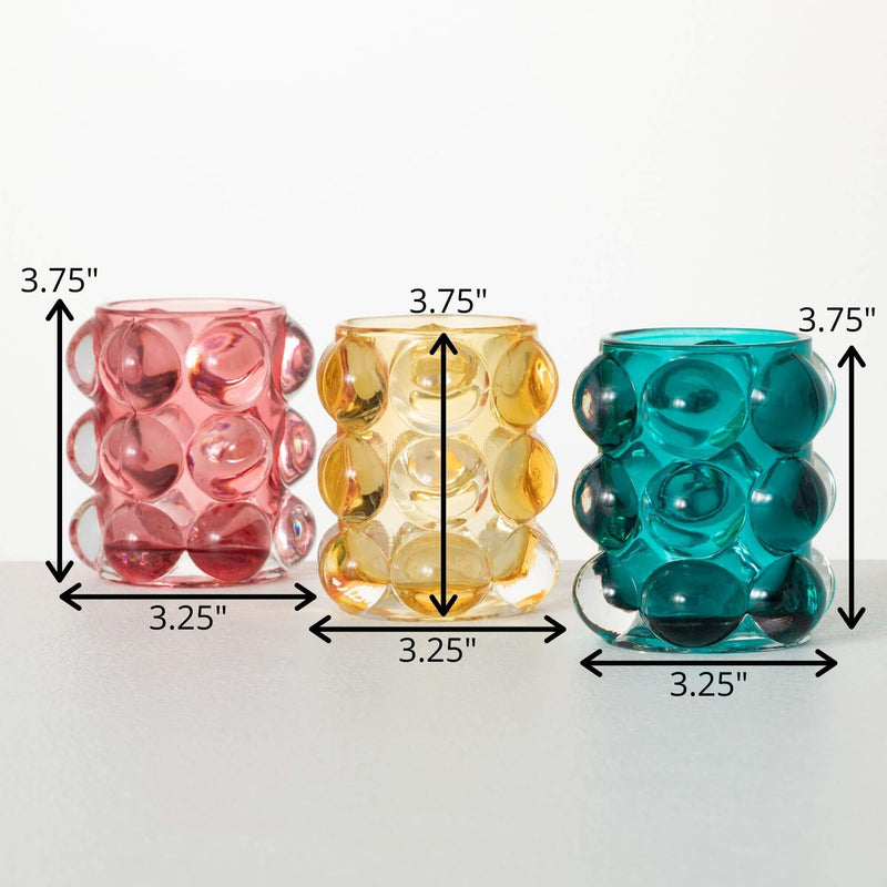 BUBBLE TEXTURE GLASS VOTIVE