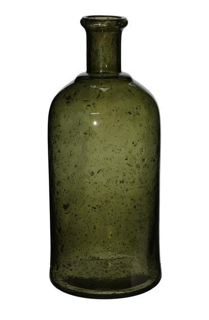 Pebbled Glass Bottle Vase