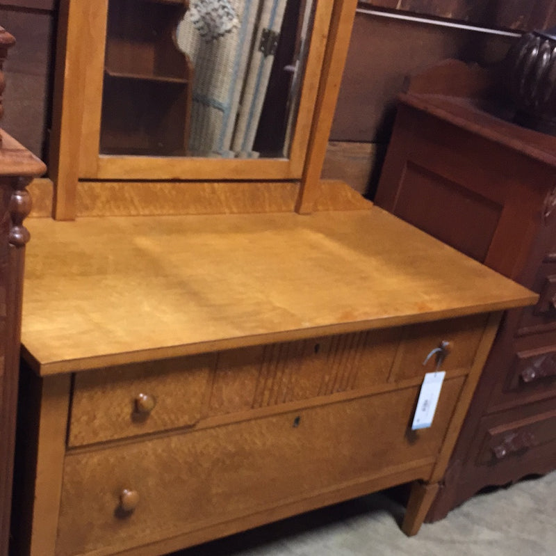Birds Eye Maple Dresser w Mirror