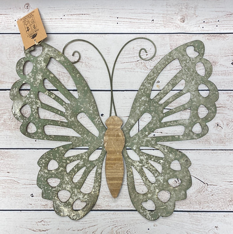Metal & Wood Butterfly Decor