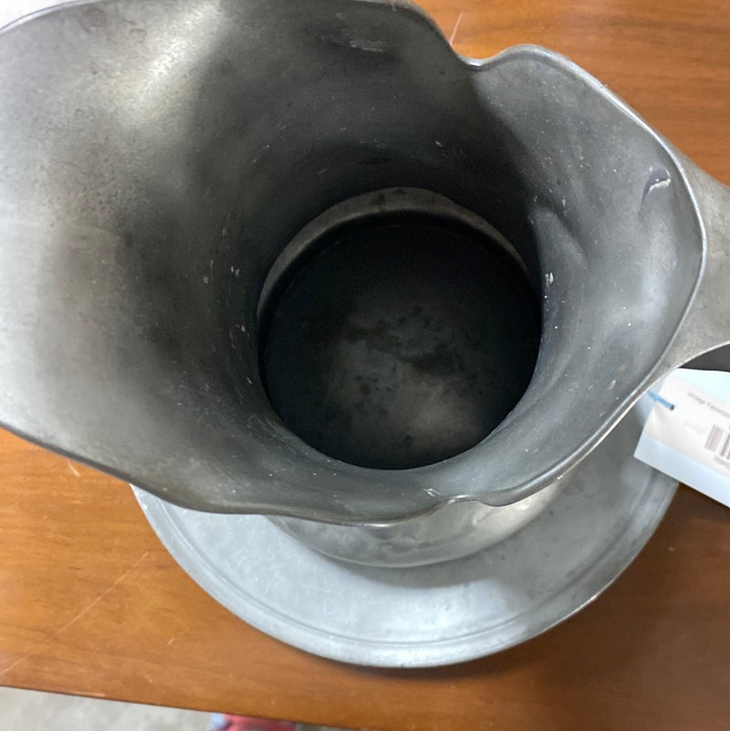 Vintage Kayserzinn Pewter Pitcher w/ Plate 1709