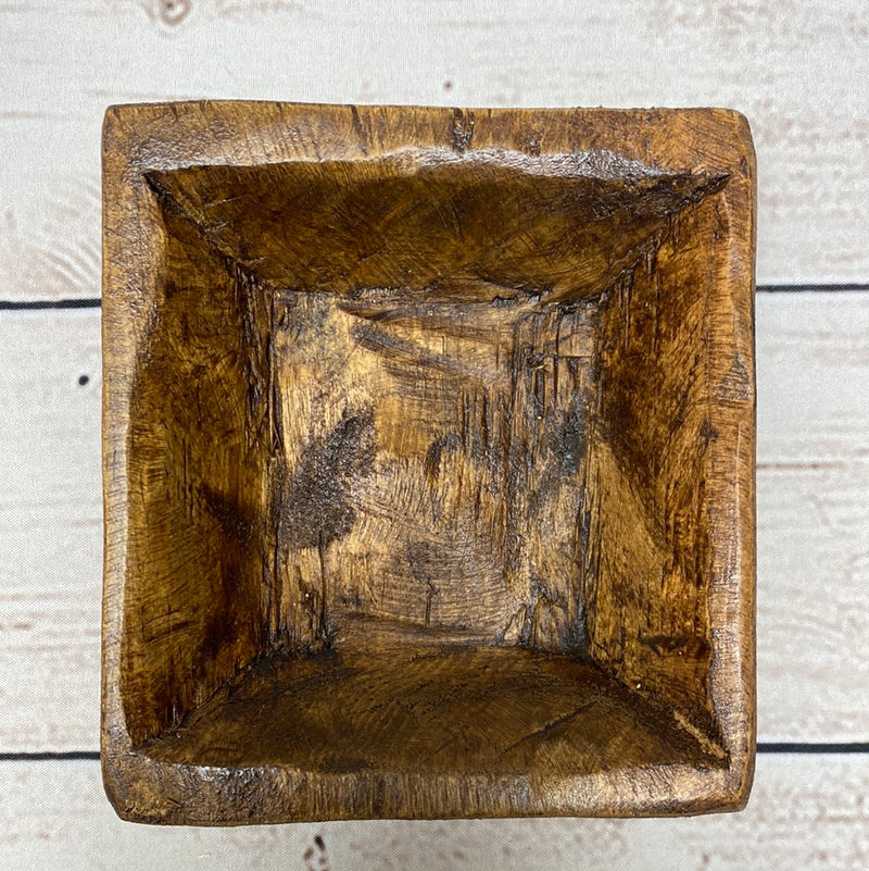 Mini Wood Square Bowl