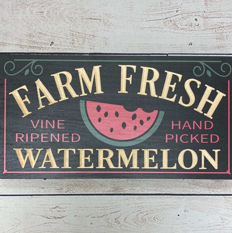 Farm Fresh Watermelon Wood Sign