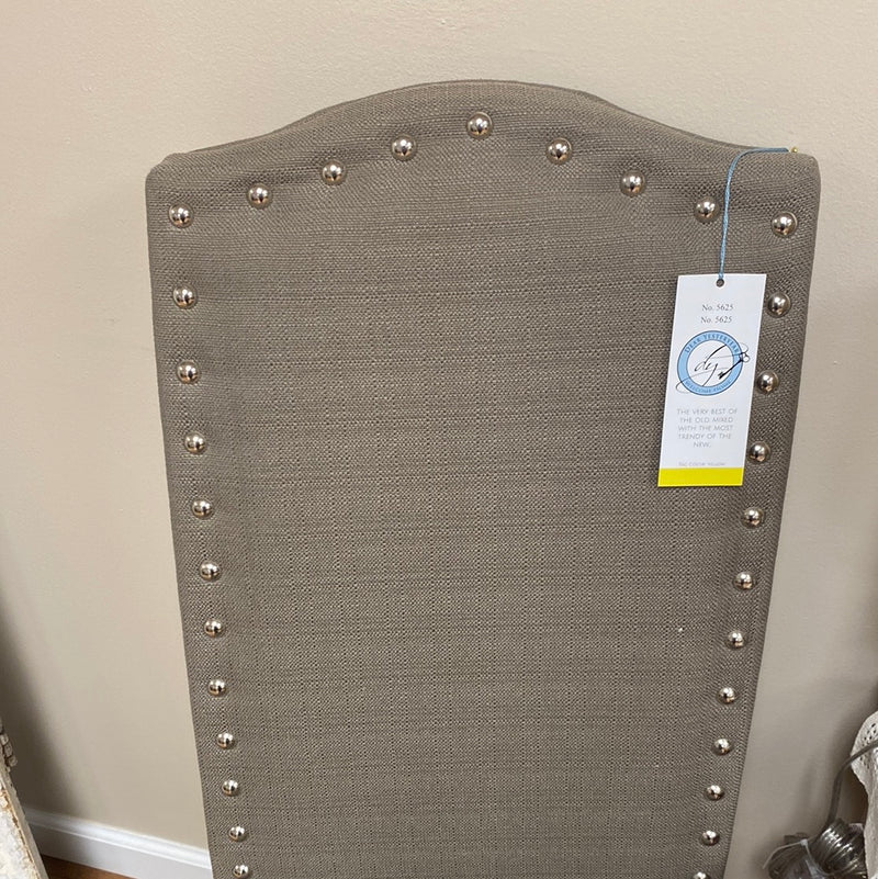 Set of 2 Gray Studded Accent Chairs
