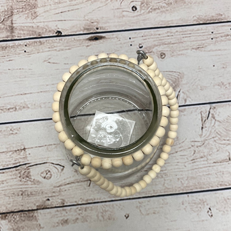 Tapered Glass Jar w/ Beaded Handle