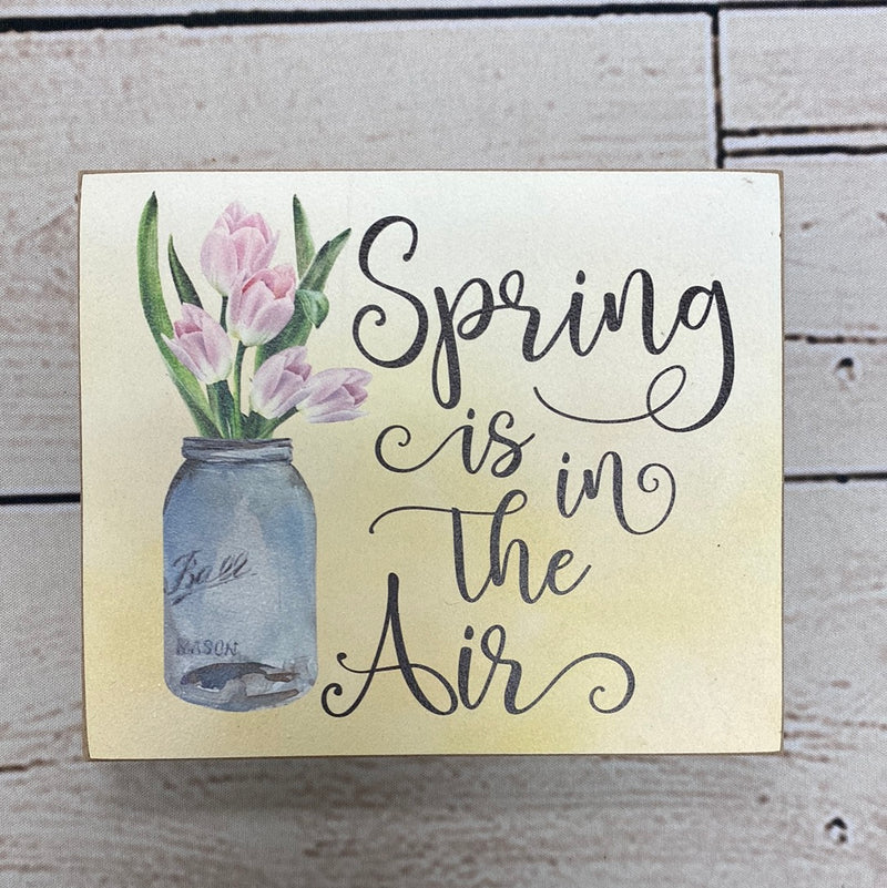 Spring Is In The Air Block Sign