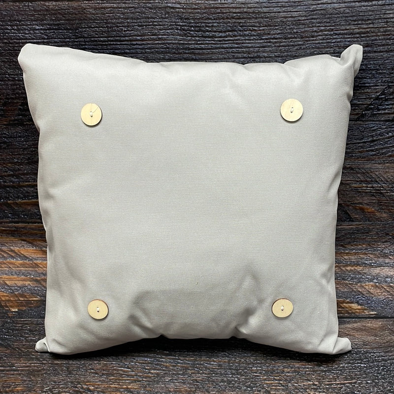 Gray Square Button Pillow