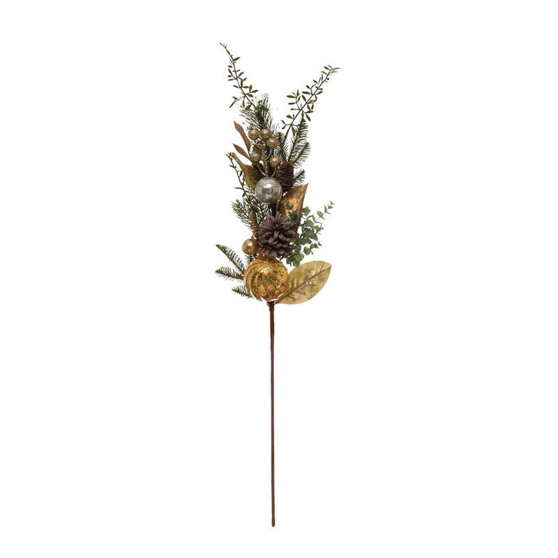42"L Faux Greenery Stem with Ball Ornaments,